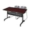 Kobe Rectangle FlipTop Table, 48" W, 29" H, Laminate Top, Mahogany MKFTM4830MH44GY - alternate 1